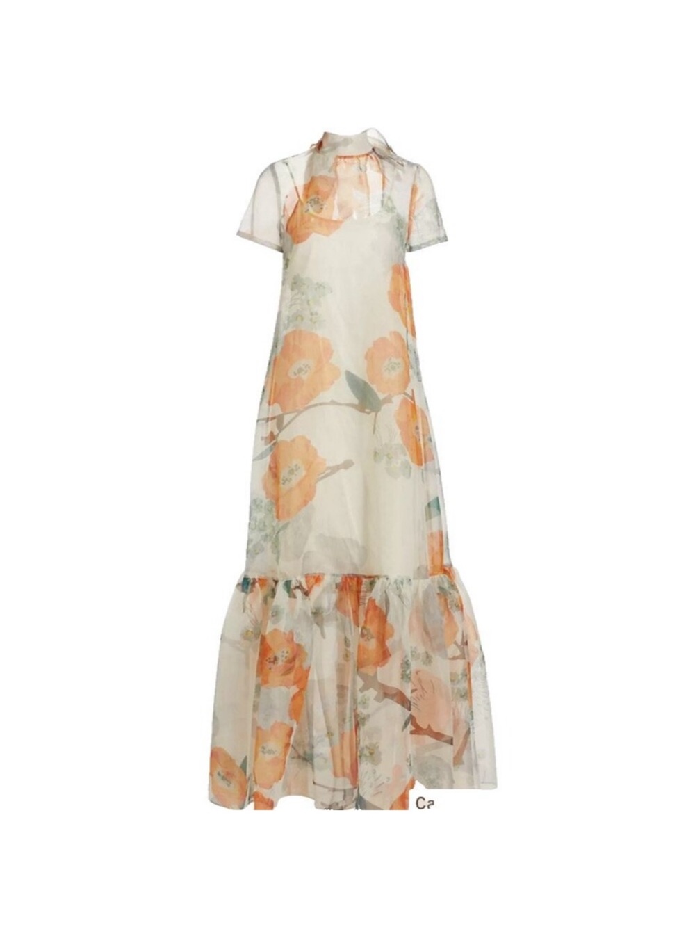 STAUD Calluna Poppy Floral Print Organza